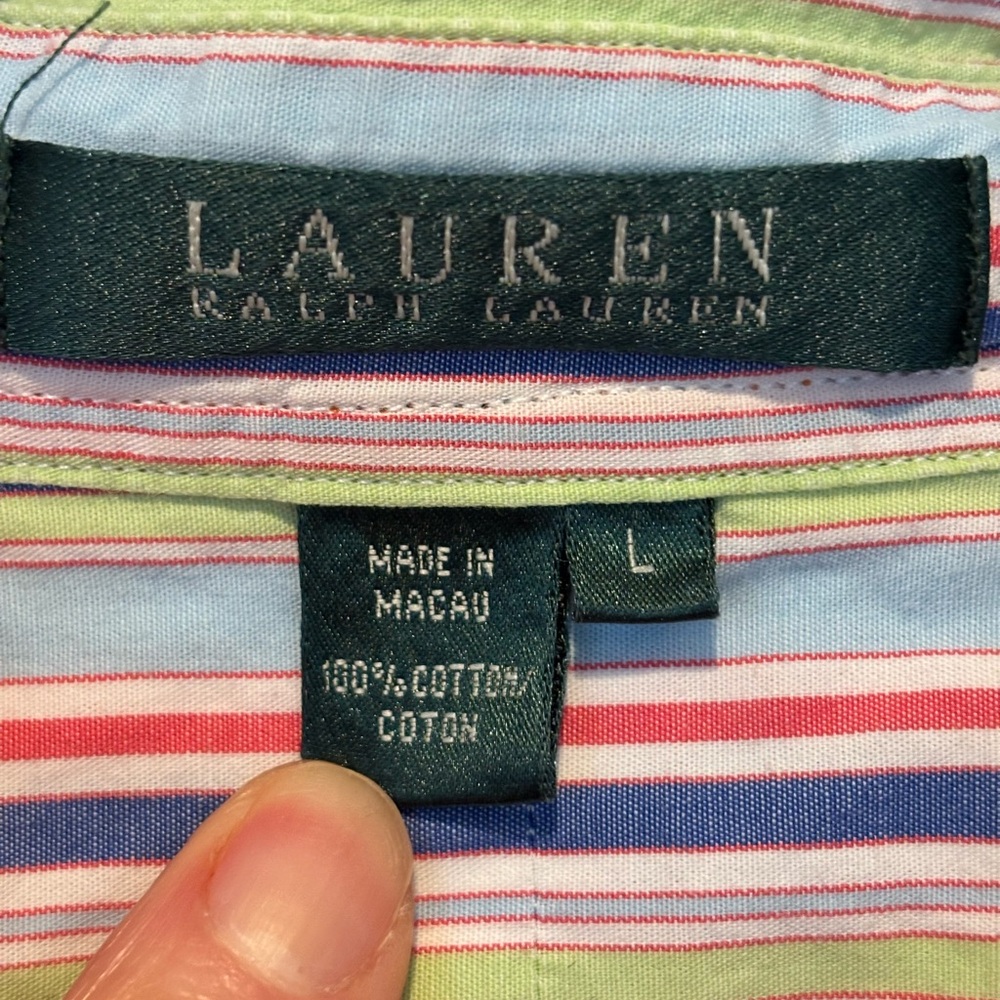 Lauren Ralph Lauren Multicolor Striped Button Down Shirt - Picture 3 of 4